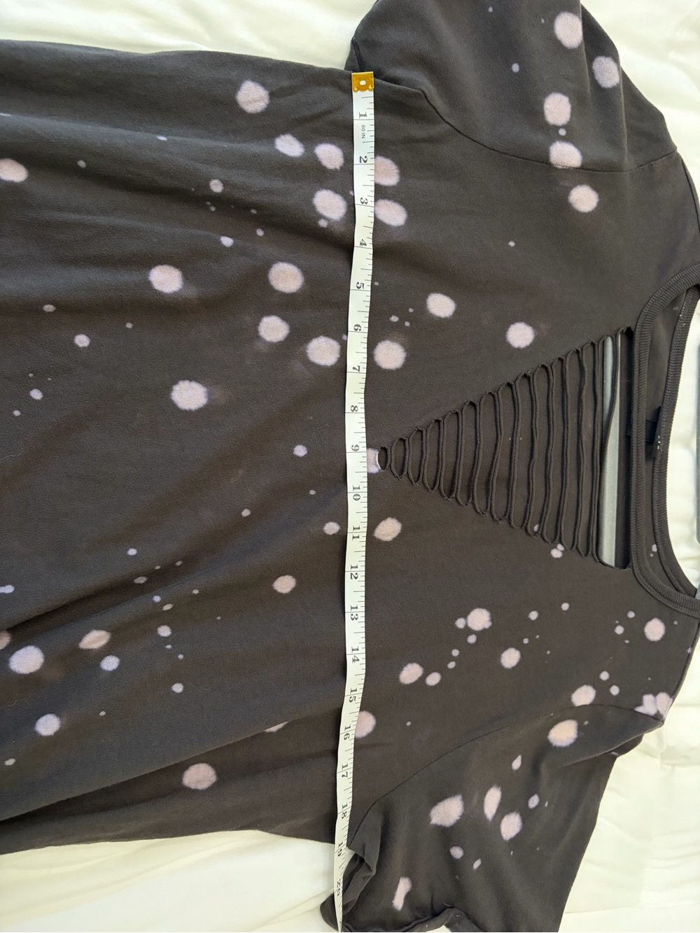 Torrid Bleach Splatter T-Shirt Dress Shredded Ladder V-Neck Black Plus Size 1 - Picture 7 of 7